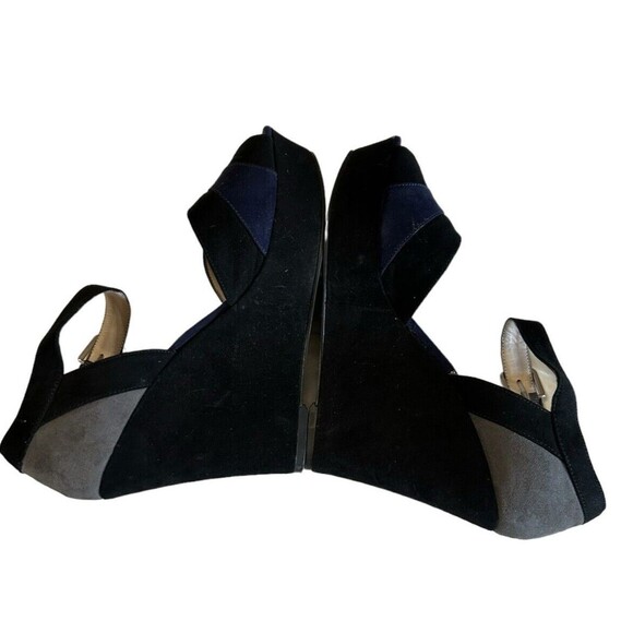 Nine West Black and Blue Platform Wedges - Picture 8 of 11
